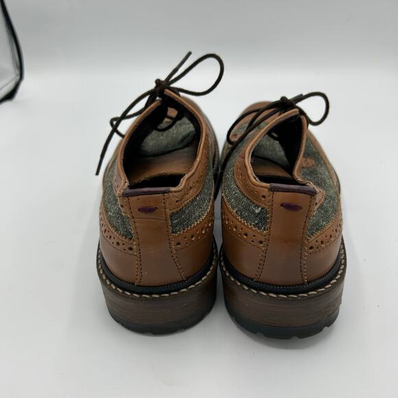 Ted Baker London Brogue Wingtip Shoes Brown Leather & Wool Saddle Oxford Men 41 - Picture 11 of 13